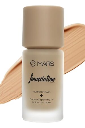 MARS SPF50 PA++++ High Coverage Liquid Foundation | Blemish Free & Blendable Foundation for Makeup (40ml) (SHADE-06)